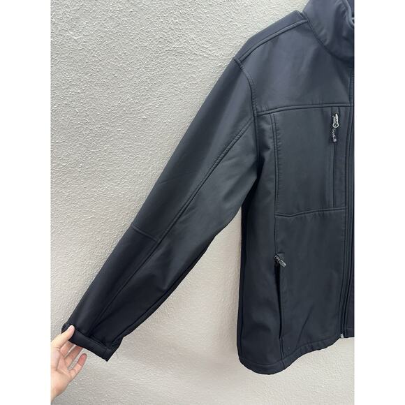 Free Country Mens Jacket Size Small 34-36 Black Fleece Lined Zip Up Soft Shell - Picture 2 of 14
